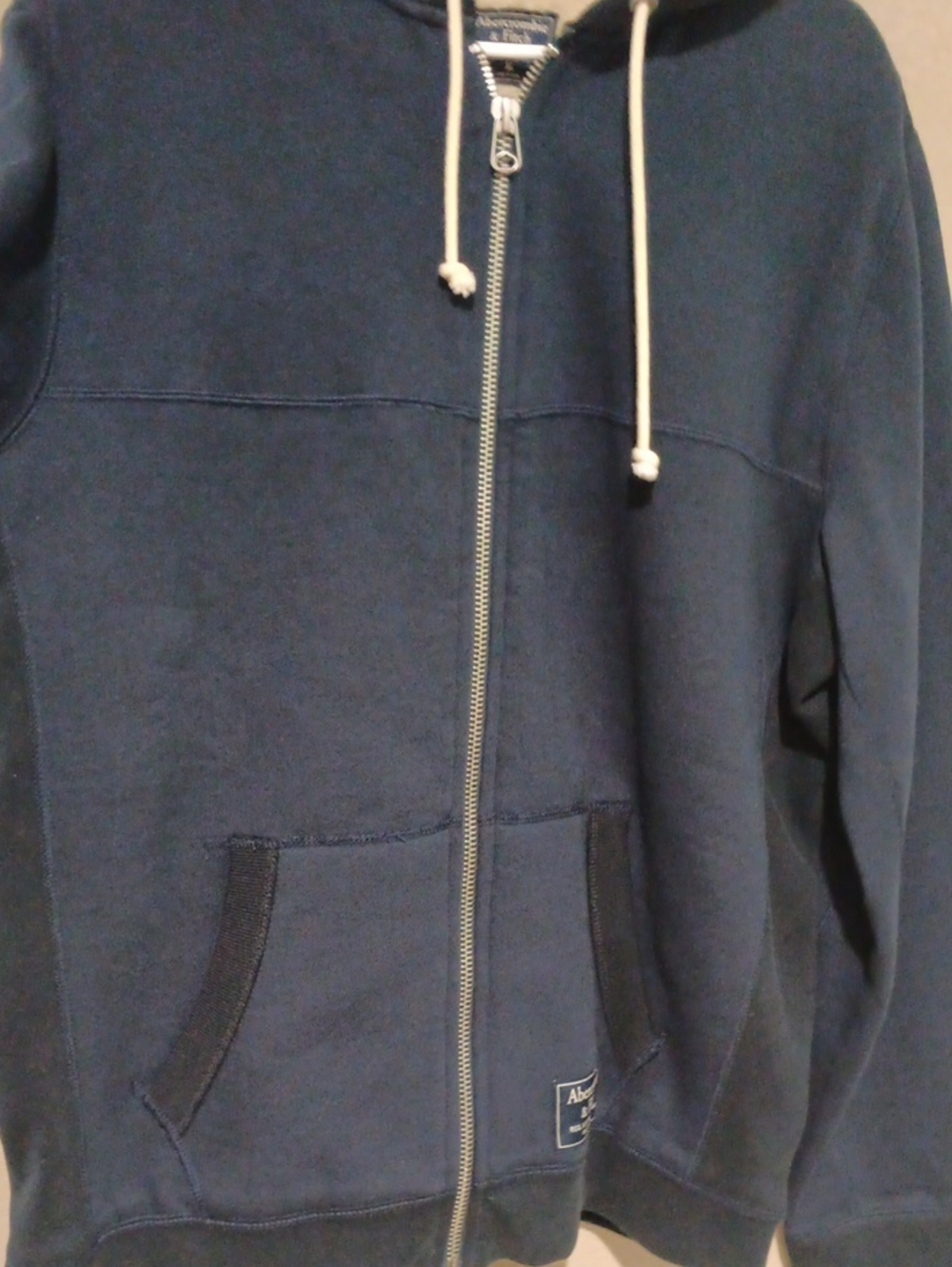 Abercrombie & Fitch Men's Navy Sherpa-Lined Zip Hoodie - Picture 4 of 8